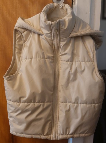 Cream girls puffer gilet - cream,