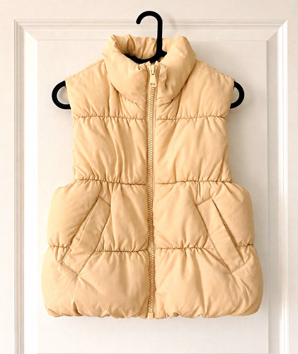 Girls beige puffer gilet - h&m,