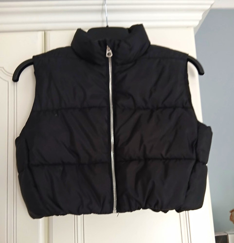 Black padded puffer gilet full - puffer,